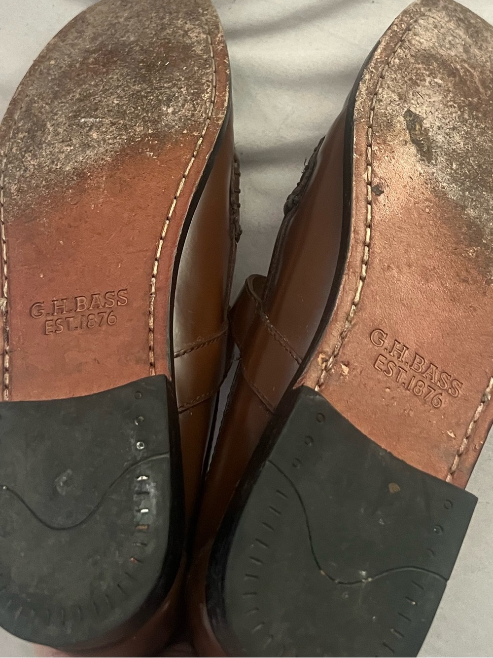 G. H. BASS WEEJUNS MARYJANE SLIP ON BROWN LEATHER LOAFER SHOES US 8 $215 - Picture 8 of 10